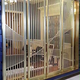 現代入戶屏風隔斷鐵藝不銹鋼長虹鋼化玻璃客廳簡約輕奢玄關家用